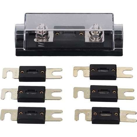 Porte-fusible 250A 48V avec couvercle transparent doré, montage en surface, pour voiture et camping-car (1/5)
