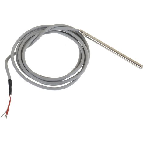 Rs Pro – Sonde de mesure RTD PT100 Ø 6mm – Longueur 100mm – Température max +200°C – Câble 2m – Acier inoxydable