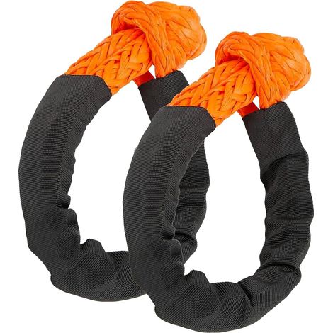 Manille souple, manille souple tout-terrain, corde synthétique souple (lot de 2) 1,7 cm x 50 cm (résistance à la rupture d'au moins 17 000 kg). Kit de dépannage tout-terrain avec manille souple (1/5)