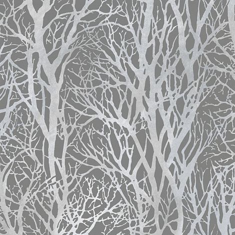 BRICOFLOR Papier peint Argent | Papier peint Original, Motif, Arbre - 10,05 x 0,53 m (1/5)