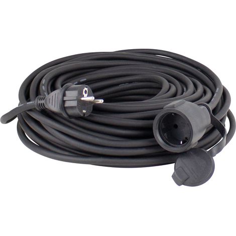 Verlängerungskabel 5 m Außenbereich IP44 Schwarz H05RR-F 3G1,5