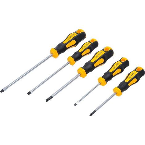 Jeu de Tournevis 5 pcs - Acier, Poignée Ergonomique - Précision et Confort d Utilisation, Pro - D-Work (1/5)