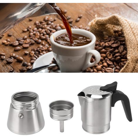 Italienische Kaffeemaschine aus Edelstahl 304, Mokka-Typ, Kaltbrühfunktion unter Hochdruck, Einzelventil (1/5)