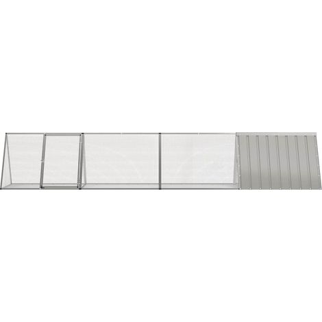 Maison Exclusive - Gabbia per Conigli grigio 403,5x80,5x71 cm Acciaio Zincato (1/5)