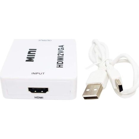 Convertisseur vidéo 1080P Adaptateur HDMI femelle vers VGA femelle 15 broches - Convertisseur signal vidéo (1/5)