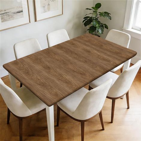 Wasserdichte Tischdecke 120x80cm mit Gummizug, abwaschbar, Holzoptik