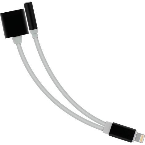 Compatible avec un adaptateur audio et la charge Lightning vers Lightning et prise jack 3,5 mm, blanc. (1/5)