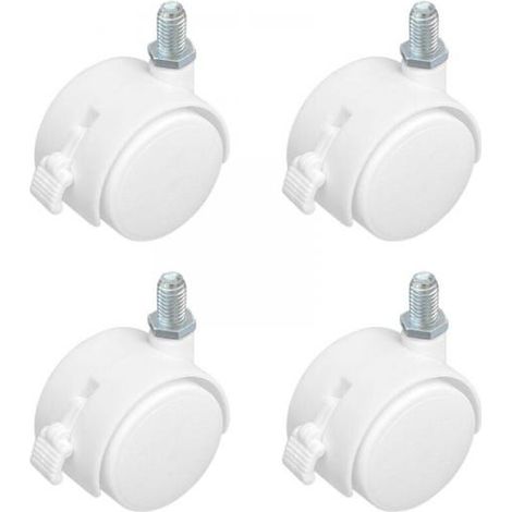(blanc)Lot de 4 roulettes pivotantes universelles avec freins, roulettes de meubles (1/5)