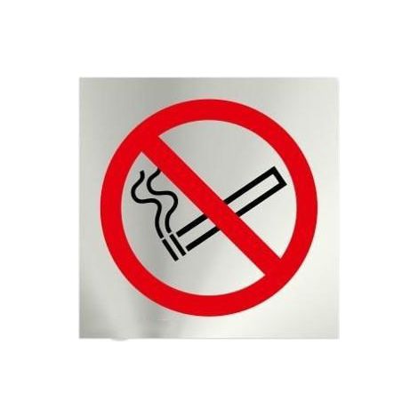 Informativa Prohibido Fumar Acero Inox. Adhesivo de 0,8mm 120 x 120 mm SEKURECO (1/2)