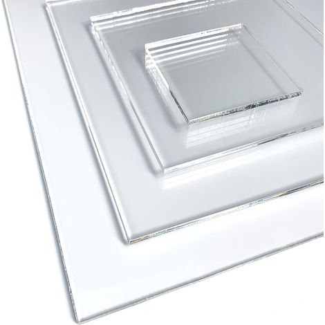 Plaque Verre Acrylique 2 mm. Feuille de verre acrylique transparent. Verre synthétique extrudé. Plaque PMMA XT. - 50 x 30 cm (500 x 300 mm)