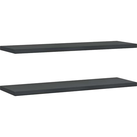Étagères murales 2 pcs,Étagère flottante 100x30x3 cm noir acier inoxydable CFW93424 (1/5)