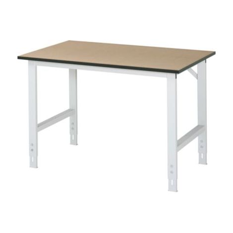 Arbeitstisch B1250xT800xH760-1080mm Arbeitsplatte MDF Gestell lichtgrau RAU (1/5)