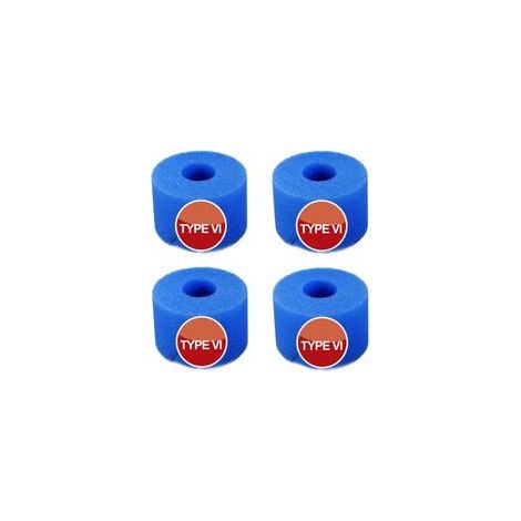 Ulisem Lot de 4 éponges filtrantes pour filtre de piscine pour Intex type VI - Réutilisables - Éponge très élastique - Pour nettoyage de piscine (1/4)