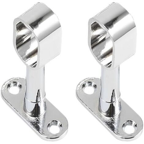 Lot de 2 Support Tringle PenderieSupport pour Barre Penderie Ovale Support Central de Tube pour Armoire Penderie Vetement,Tringle Rideau Plafond