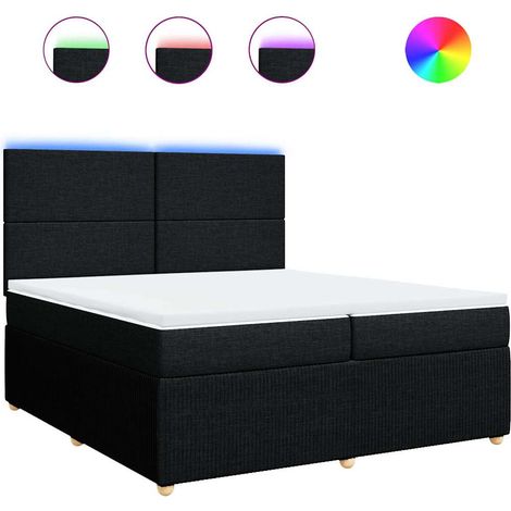 Maison Exclusive - Giroletto a Molle con Materasso Nero 200x200 cm in Tessuto (1/5)