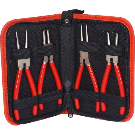 XPOtool Alicates para anillos de retención juego 4 piezas anillos a presión 90° interior y exterior (1/5)