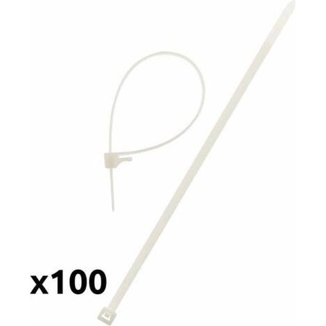Colliers Électricien Lot de 100 - 3,6x140 mm - Blanc - Résistants et Pratiques - D-Work