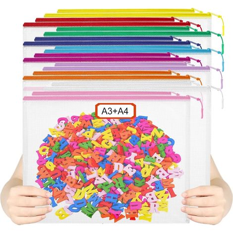 Bolsa de almacenamiento A3 con 20 bolsillos transparentes, protección contra polvo y humedad, rejilla para documentos. (1/5)