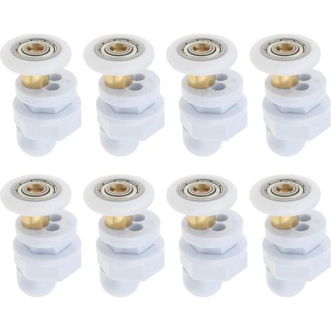 8pcs 23mm Rouleaux de Porte de Douche Salle de Bain Poulies de Porte Coulissantes en Verre Roues de Rechange Ultra-silencieuses Roues de 23mm de Diamètre pour Porte de Douche Hammam (1/4)
