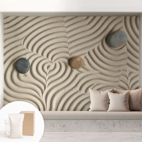 Papier peint avec colle pour décoration moderne de salon chambre à coucher cuisine et bureau Facile Vagues harmonieuses 208x146 cm (1/5)