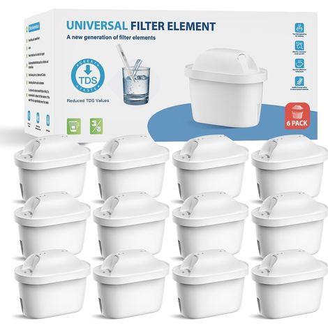 Filtre à eau de rechange pour bouilloire Brita® Marella® - Cartouches filtrantes à eau compatibles avec Maxtra+® Plus Maxtra Pro® All-in-1, réduit les TDS, les impuretés (12) (1/5)