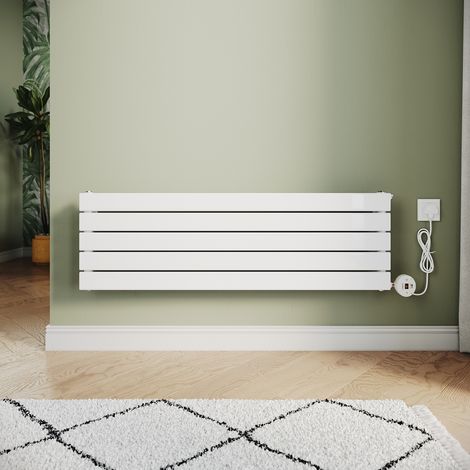 ELEGANT Smart WiFi Electric Steel Radiators Central Heating Radiator Vertical Horizontal Wall Mounted Heater No Plumbing 800W White 376x1200mm