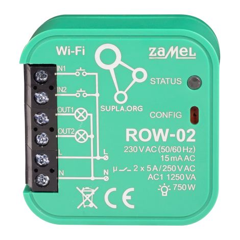 Module Wi-Fi 2 Canaux ROW-02 - Blanc - Contrôle Éclairage Distance - Compatible Smartphone (1/3)