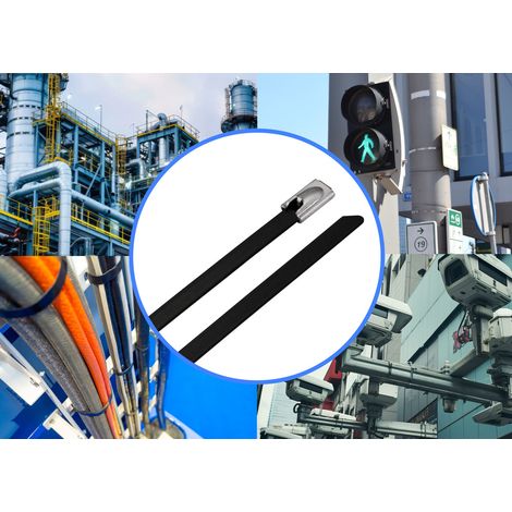 TRU COMPONENTS TC-12656544  Stahlkabelbinder 290 mm 4.6 mm AISI 304 mit Beschichtung 100 St.
