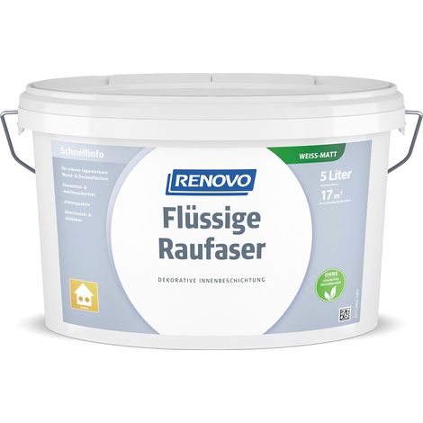 Renovo Flüssige Raufaser matt 5,0 Ltr. weiss Dekorative Innenbeschichtung