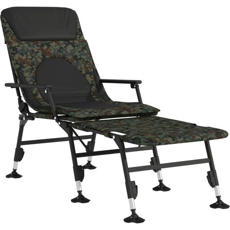 Transat de pêche avec pieds à boue réglables pliable camouflage (1/5)