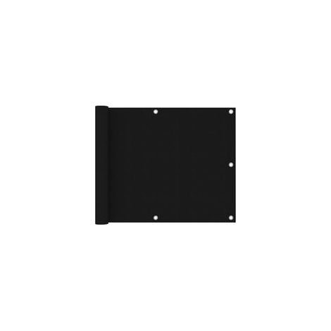 Paravent de balcon noir, 75 x 600 cm, tissu Oxford - Crezuo (1/4)