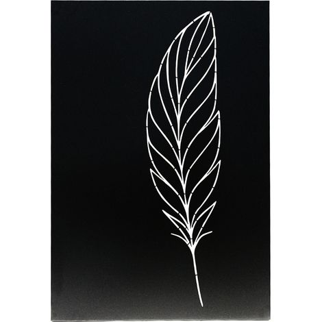 Plaque de protection murale verticale déco plume acier l.80 x H.117 cm Karnel Edilinox