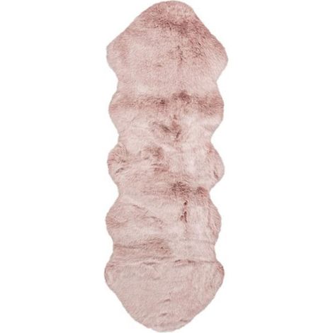Tapis Arrondi Imitation Fourrure "Tender" Rose 60 x 180 cm (1/3)