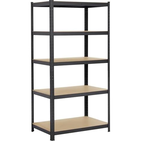 180 x 90 x 60 cm Étagère de Rangement Solide Capacité 875 kg Noir (1/5)