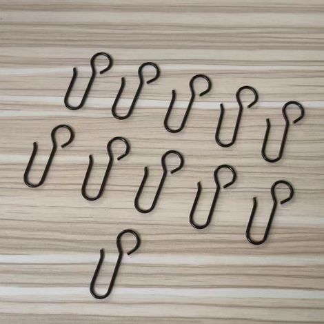 Einzelhandelspreis: 3,5 cm schwarze Metall-Gardinenhaken, S-förmige Haken mit Spitze (15 Stück) (1/5)