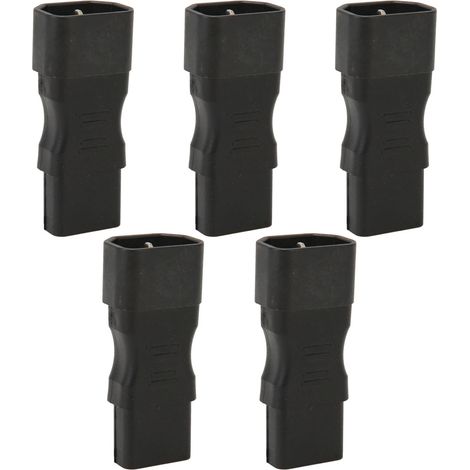Lot de 5 adaptateurs secteur IEC320 C14 vers IEC240 C13 avec cordon d'alimentation étendu pour ordinateur, TV, imprimante et moniteur (250 V, 2,5 A, 10 A).