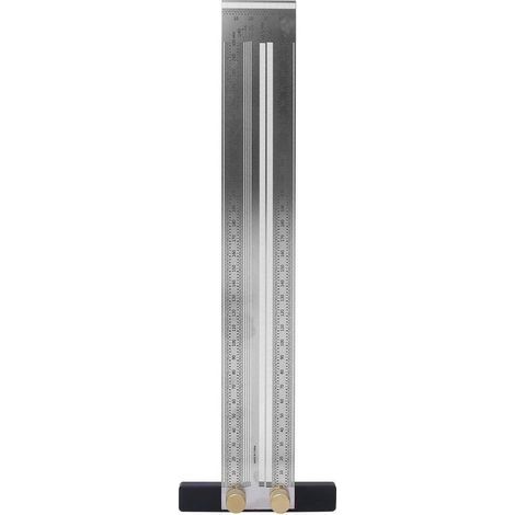 Regla de marcado tipo T de acero inoxidable AIDUCHO, herramienta de medición de precisión para carpinteros para el posicionamiento y marcado de mortajas en uniones (300 mm) (1/5)