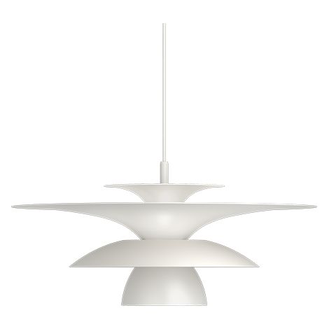 Picasso 50cm Dôme Suspension Plafonnier Plat Blanc 1x G9