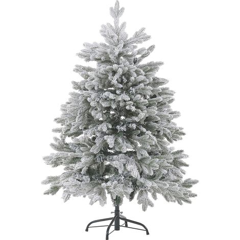 Sapin de Noël Artificiel Effet Neige 120 cm Idéal avec Branches Facilement Ajustables Aspect Naturel et Réaliste Parfait pour Tout Intérieur Beliani