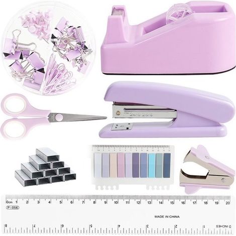 Kit de Bureau Violet Complet – Ensemble de Fournitures de Bureau pour Maison et Bureau, Accessoires de Rangement et Organisation (1/5)