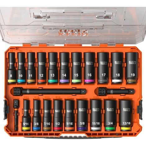 Klein Tools Set de douilles longues KNECT™ 3/8 pouce SAE métrique 23 pièces (1/2)