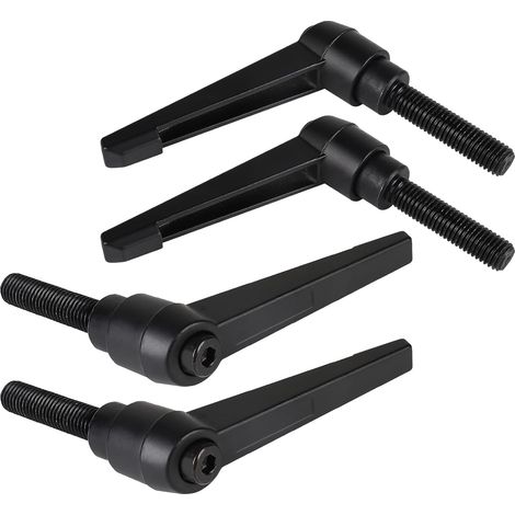 4 Pièces - Poignée De Serrage - Vis M12 - Réglable 50mm - Acier Noir - Pour Fixation Mécanique (1/5)