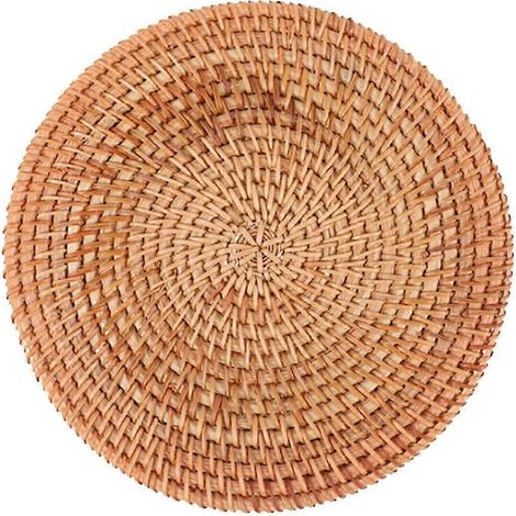 Sets de table ronds en rotin, dessous de tasse, dessous de pot, cadeaux d'anniversaire originaux, tapis isolants thermiques tissés à la main pour restaurant, salon et bureau-20cm (1/5)
