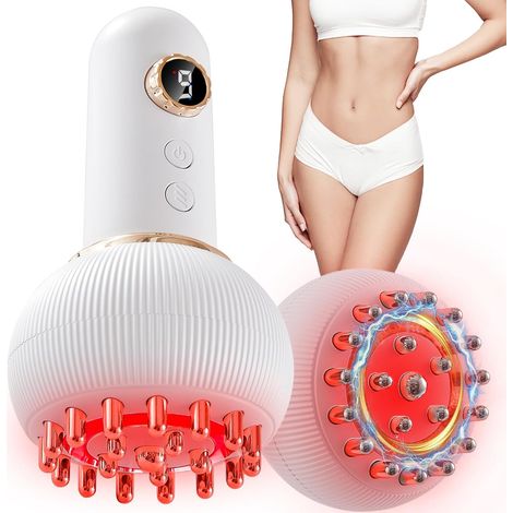 Lymphatic drainage massager and anti-cellulite massage tool for legs, arms and stomach body sculpting machine with microcurrent, light, heat and vibration (1/5)