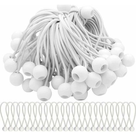 Lot de40 Tendeur Elastique Cordons Élastiques avec Boules Sandow Elastique Boules Elastiques pour chapiteaux, tentes, bannières et bâches - RWTendeur sandow..
