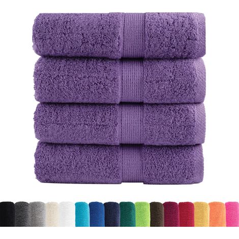 Serviettes de toilette Premium SOLUND 4 pièces Violet 30 x 30 cm 600 g/m² (1/5)