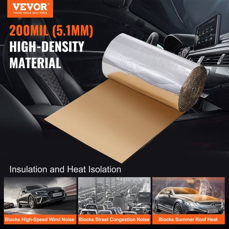 Tapis d'Isolation Phonique 5,1 mm Insonorisation Voiture 3,3 m² Matériau Insonorisant Mousse Haute Densité Barrière Thermique Tapis… (1/5)