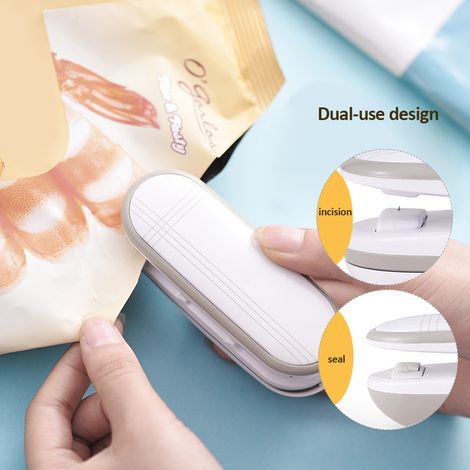 2 en 1 Soudeuse et Coupeuse Portative, Scelleuse de Sacs Alimentaires Rechargeable, Sachet Refermeur à Main (1/5)