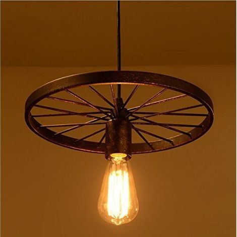 Rouille E27 Retro Métal Plafonnier Suspensions Luminaire Créatif Plafond Lustre Industriel Vintage Suspensions Luminaire Antique Pendentif éclairage Simplicité Lampe (1/4)