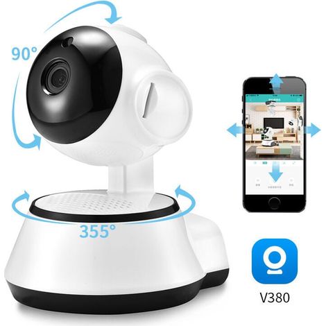 Camera de Surveillance panoramique V380 Pro IP WiFi, dispositif de securite domestique sans fil, enregistrement Audio, babyphone video d'interieur, (1/4)